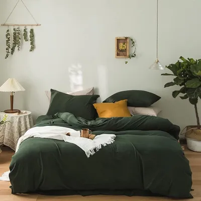 Productafbeelding van Microvezel Beddengoedset 200 x 220 cm Groen