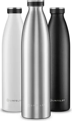 Produktbild von LINFELDT 1L Trinkflasche Edelstahl Isoliert 24H Auslaufsicher + Sprudel - 1000ml Wasserflasche geignet für Sport und Kohlensäure Kalt & 12H Heiß BPA