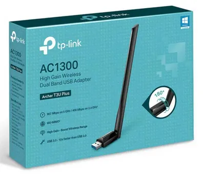 Obrázok produktu pre TP-Link Archer T3U Plus, Bezdrôtový, USB, WLAN, Wi-Fi 5 (802.11ac), 867 Mbit/s, Čierna