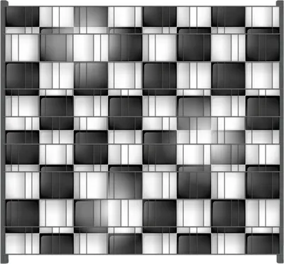 Produktbild von Wallario Zaunsichtschutz mit Motiv Schachbrett Muster für Ein- und Doppelstabmatten Zäune in der Größe 200 x 180 cm