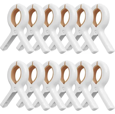 Imagen del producto de Clips de plástico, 12 unidades, resistentes al viento, ideales para la playa y para sujetar toallas