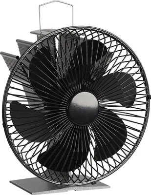 Produktbild von Bettizia Kaminofen Ventilator - Ofenventilator wärmebetrieben mit Schutzhülle - Kamin Ventilator - Lüfter für Kaminöfen Holzöfen Öfen - 6 Flügel Rotorblätter – Wärmeverteiler ohne Strom – schwarz