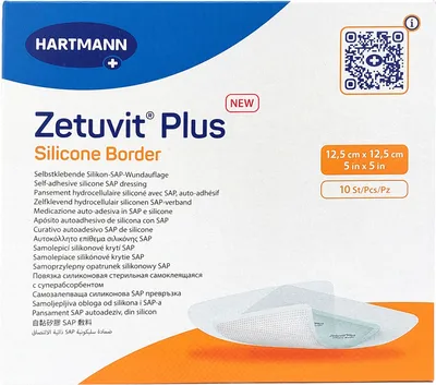 Produktbild von ZETUVIT Plus Silicone Border steril 12,5x12,5 cm