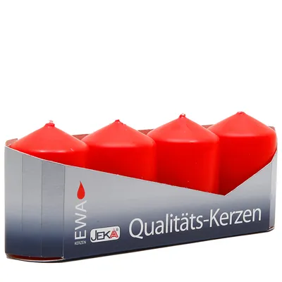 Produktbild von EWA Stumpenkerzen Ø 40 mm, 4 Stück, Stumpenkerzen:rot
