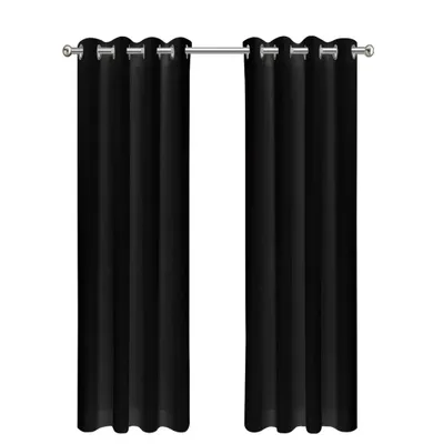 Produktbild von LW Collection Gardinen Schwarz Velvet Fertig 290x270cm mit Ösen - Fertig Gardinen mit Ösen Velours - Samtvorhänge - Verdunkelungsvorhänge - Verdunkeln