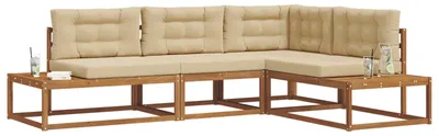 Image de Ensemble de canapés d'extérieur vidaXL, couleur naturelle et beige