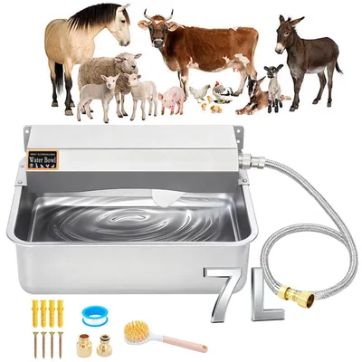 Productafbeelding van Roestvrijstalen veetdrinkbak, automatische waterbak voor dieren, 7 l