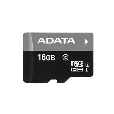 Zdjęcie produktu dla ADATA Premier microSDHC UHS-I U1 Class10 16GB, 16 GB, MicroSDHC, Klasa 10, 30 MB/s, 10 MB/s, Czarny, Szary