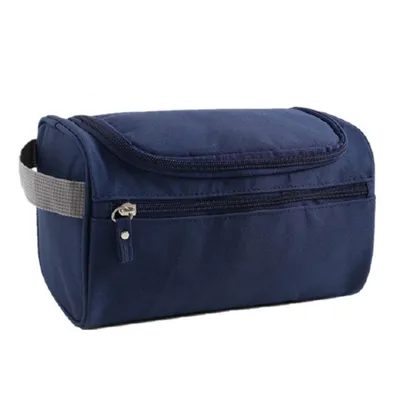 Immagine prodotto di Borsa da toilette da viaggio da appendere – Borsa per cosmetici con gancio, blu navy