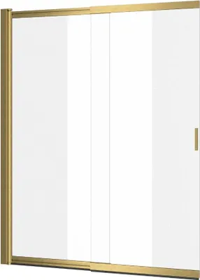 Produktbild von Excellent | Duschwand Badewanne - 110X140 Cm - Gold Gebürstet - 2-Teilig, Höhenverstellbar, Leicht Zu Reinigen
