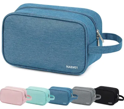 Produktbild von Kulturbeutel Herren Reise Wasserdicht Robust Kosmetiktasche Mehrfachfächer Navy Blau 25x11x16cm