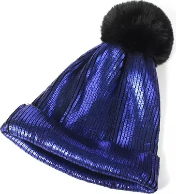 Immagine prodotto di Cappello ME-21278 Blu con Pompon - Elegante e Caldo KP21278
