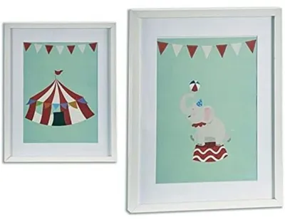 Obrázek produktu pro Obraz do dětského pokoje od DKD Home Decor, s bílým rámem, rozměry 43 x 3 x 53 cm