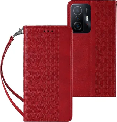 Produktbild von Magnetband Hülle Tasche Beutel-Geldbörse + Mini Lanyard Anhänger kompatibel mit Samsung Galaxy A53 5G Rot