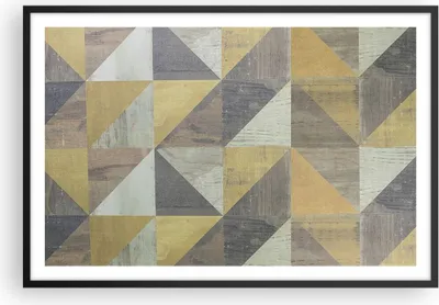 Produktbild von Gerahmtes Poster - Schwarzer Rahmen - Abstraktion Geometrisch Dreiecke - 91,5x61 cm - Wand Bild - Wanddeko - Wandbilder - Kunstposter - Wandposter - Bilderrahmen - Bilder - Kunstdruck P2BAA91x61-4884