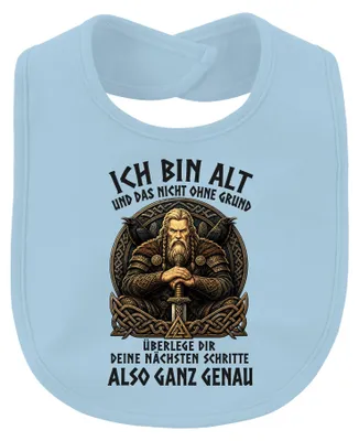 Imagen del producto de Soy un vikingo, un guerrero nórdico, un bebé. Color azul claro. Talla única