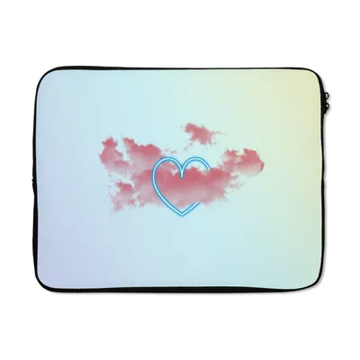 Produktbild von MuchoWow® Laptop Hülle 15 Zoll Neonherz in den Wolken Laptoptasche - Laptoptasche - Sleeve - Rundum-Schutz
