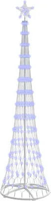 Image de Arbre de Noël LED vidaXL avec 290 LED et support, bleu, 250 cm, métal
