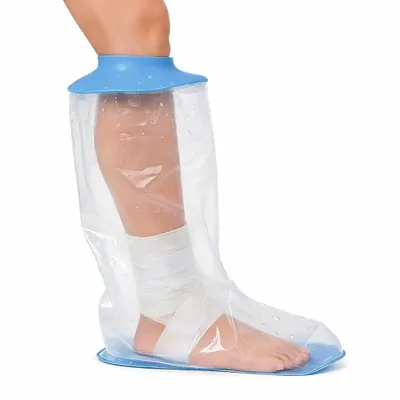 Produktbild von Wasserdichte Dusch-Schutzhülle für Fuß & Bein – Wiederverwendbarer TPU-Schutzüberzug mit Silikonring und rutschfester Sohle für Bad und Dusche