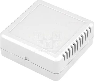 Produktbild von KRADEX Raumsensorgehäuse, Universal, ABS, 75,8 x 75,8 x 30mm, Lüftungsschlitze, weiß