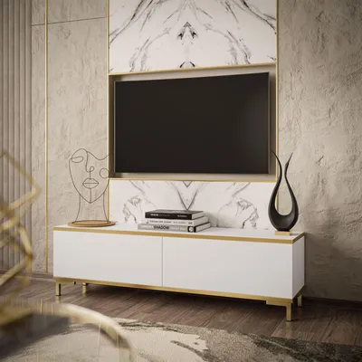 Produktbild von RTV Schrank OXFORD 135 cm beige gold beine