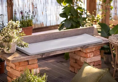 Produktbild von Bankauflage "Modern", grau, 110x35x3 cm, Outdoor Sitzauflage, waschbar & schmutzabweisend, Sitzpolster für die Gartenbank