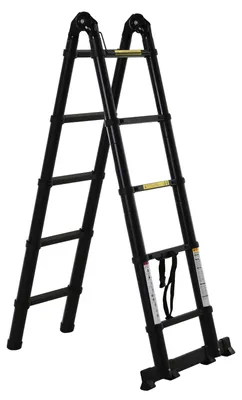 Obrázek produktu pro Teleskopický žebřík, 10 příček, multifunkční skládací konstrukce, 320 × 67 × 7 cm