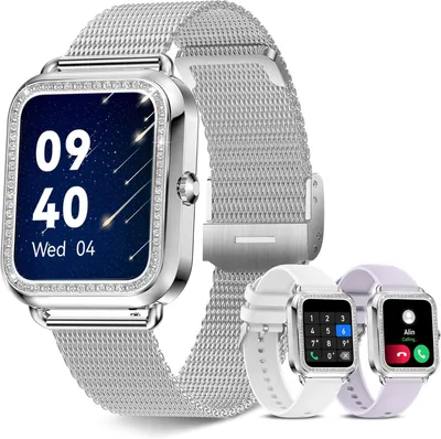 Produktbild von Smartwatch Damen, Fitnessuhr mit Telefonfunktion, Benachrichtigung Nachricht, 1.6 Zoll  mit 19 Sportmodi Herzfrequenz SpO2 Schlafmonitor iOS Android