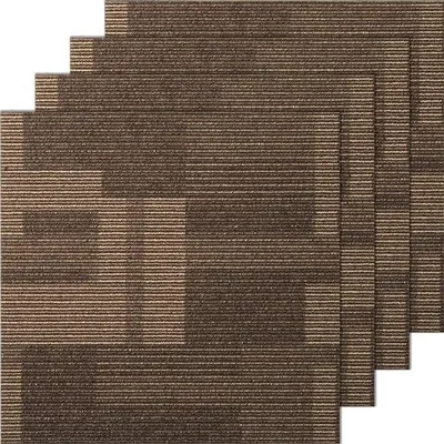 Immagine prodotto di Piastrelle di moquette - Morbido imbottito, 610 x 610 mm, facile installazione fai da te, misto marrone - 24 pz.