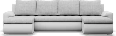 Produktbild von U-Sofa mit Schlaffunktion Foresta, 2 Chaiselongues, Grau + Weiß