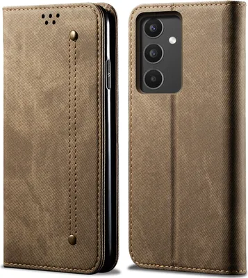 Produktbild von Galaxy A34 Hülle, Leder Brieftasche Flip Bookstyle Schutzhülle mit Standfunktion für Samsung Galaxy A34 Khaki