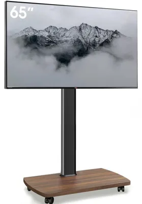 Produktbild von TV Ständer Rollbar Holzablage 32-65 Zoll Höhenverstellbar Schwenkbar 40 kg VESA 400x400mm