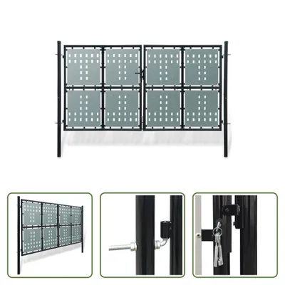 Immagine prodotto di Cancello di recinzione The Living Store (cancello singolo) nero 300x200 cm