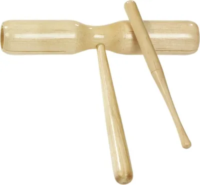 Produktbild von Betzold Röhrentrommel aus Naturholz, handlich, mit Griff und Schlägel, zwei Klänge für musikalische Früherziehung