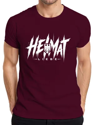 Produktbild von Heimat Liebe Deutschland Bundesadler Wappen Statement Sarkasmus Herren T-Shirt, Burgundy, S