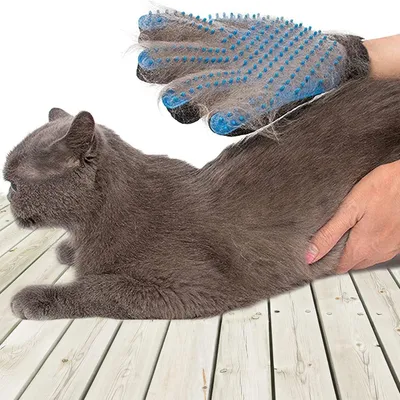 Produktbild von Tierpflegehandschuh, weiche Entfilzungsbürste, effektiver Tierhandschuh, Massagehandschuhe für Hunde und Katzen