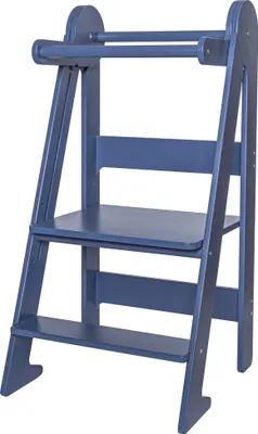 Produktbild von TOYBOX Lernturm Klappbar, Lernturm für Kinder, Höchste Sicherheit, Montessori Lernturm ab 1 Jahr, Küchenhelfer und Learning Tower (Marineblau)