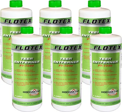 Produktbild von Flotex Teerentferner, 6x1L Teerreiniger löst Teer Fett Bitumen Öl Rückstände