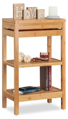 Bambus-Standregal, 3 Fächer, 76,5x46x29,5 cm, Natur