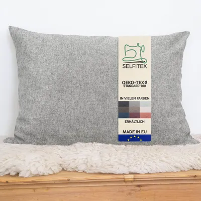 Produktbild von Selfitex Dekokissen XXL 60x80 inkl. Füllkissen, kuschelweiches Lesekissen, Rückenkissen, Sofakissen, für Couch, Bett (Farbe: Grau)