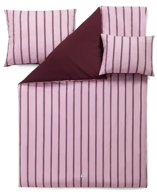 Produktbild von Bettwäsche-Set LINE, Burgunder mit Rosa, 220x200 cm, 100% Baumwolle