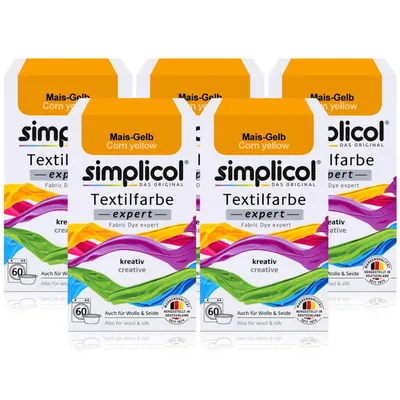 Produktbild von Simplicol Textilfarbe expert Mais-Gelb 150g - Farbe zum Färben (5er Pack)