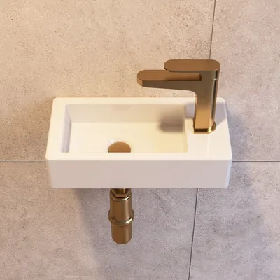 Produktbild von DeerValley  DV-1V081R Waschbecken Wandmontierter Waschtisch, Keramik-Hänge waschbecken, Einfach zu reinigen, Hochwertige Keramik konstruktion