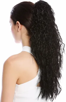 Produktbild von WIG ME UP Zopf Pferdeschwanz Lang Lockig Krepplocken Schwarz N461-V-1