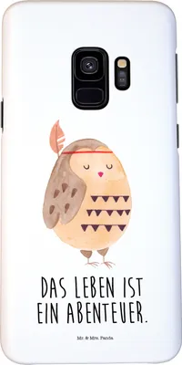 Produktbild von Mr. & Mrs. Panda Samsung Galaxy S9 Handyhülle Eule Federschmuck - Weiß - Geschenk, Dekoration, Abenteuer, Hülle, mutig, Handy Schutzhülle, Owl, Smartphone, Cover