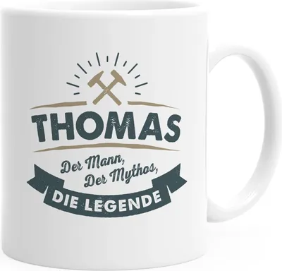 Produktbild von Kaffee-Tasse Wunsch-Name Der Mann, der Mytos, die Legende Vatertagsgeschenk personalisierte Geschenke Männer SpecialMe® weiß Keramik-Tasse