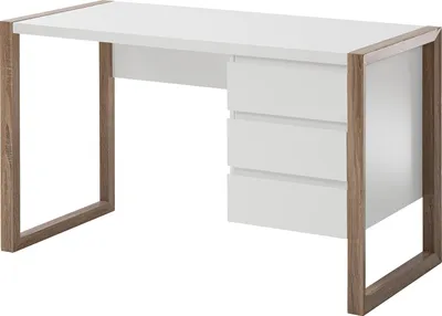 Produktbild von home24 Schreibtisch - Weiß/Eiche Sonoma Nachbildung