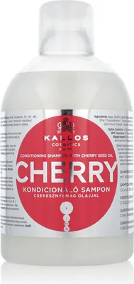 Obrázek produktu pro Kallos KJMN Cherry Conditioning Shampoo, 1000 ml, Šampon, Ženy, Poškozené vlasy, Hydratující, Výživa, Lesklý, Změkčující, Láhev