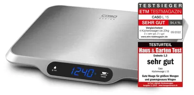 Zdjęcie produktu dla Waga kuchenna cyfrowa - 15 kg - 1 g - Stal nierdzewna - 30 x 22 cm