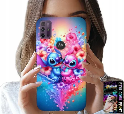 Zdjęcie produktu dla Etui Do Motorola Moto G10 / G30 - Niebieski I Różowy Serce Kwiatki